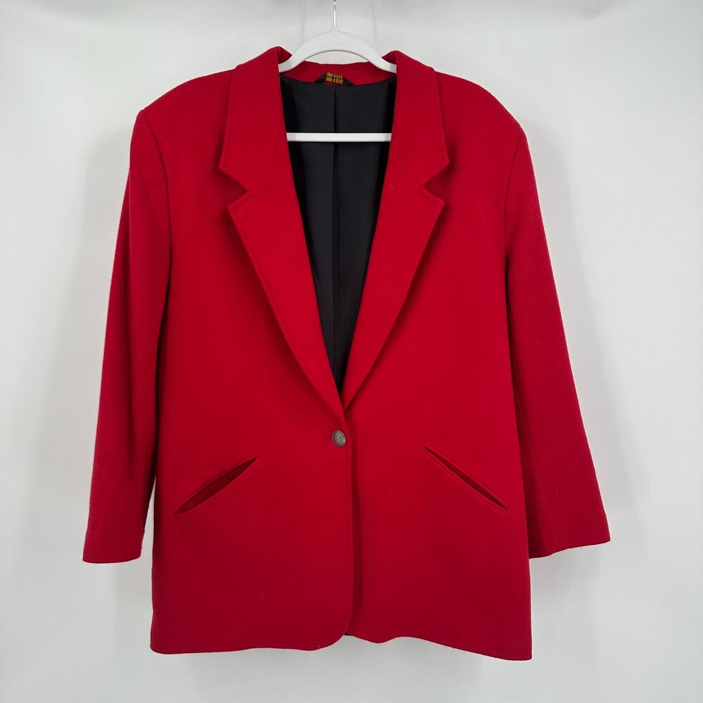Pioneer Wear Womens Western Blazer Size‎ L Vintage Statement Jacket Bold Red